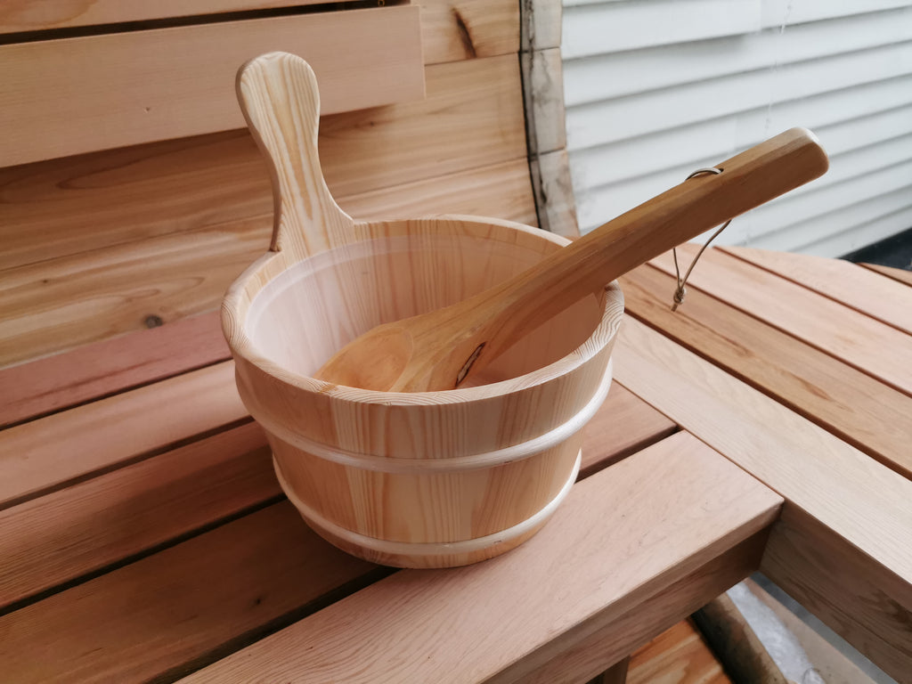 Sceau & louche pour sauna