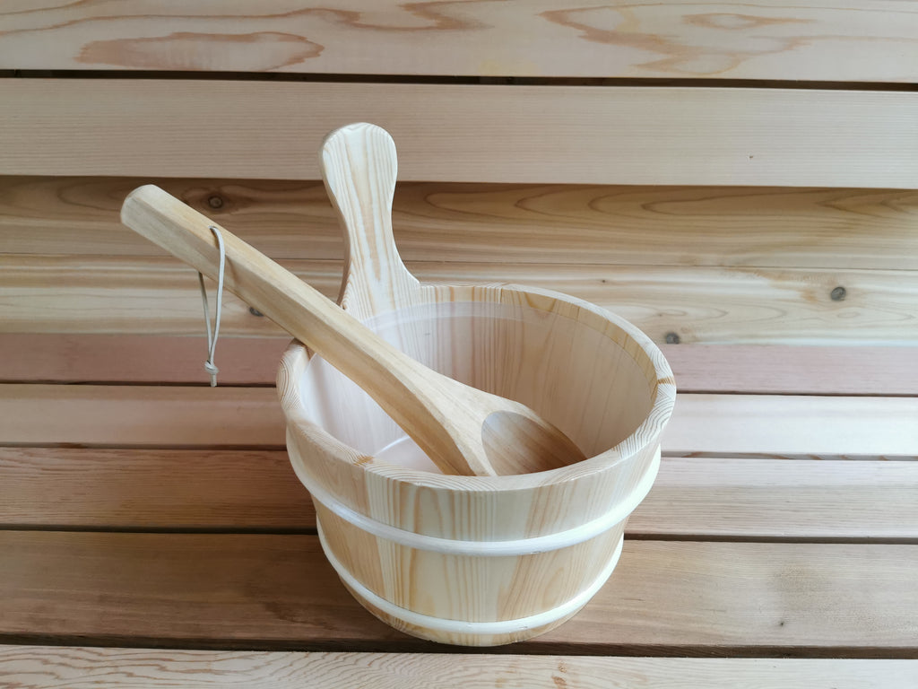Sceau & louche pour sauna