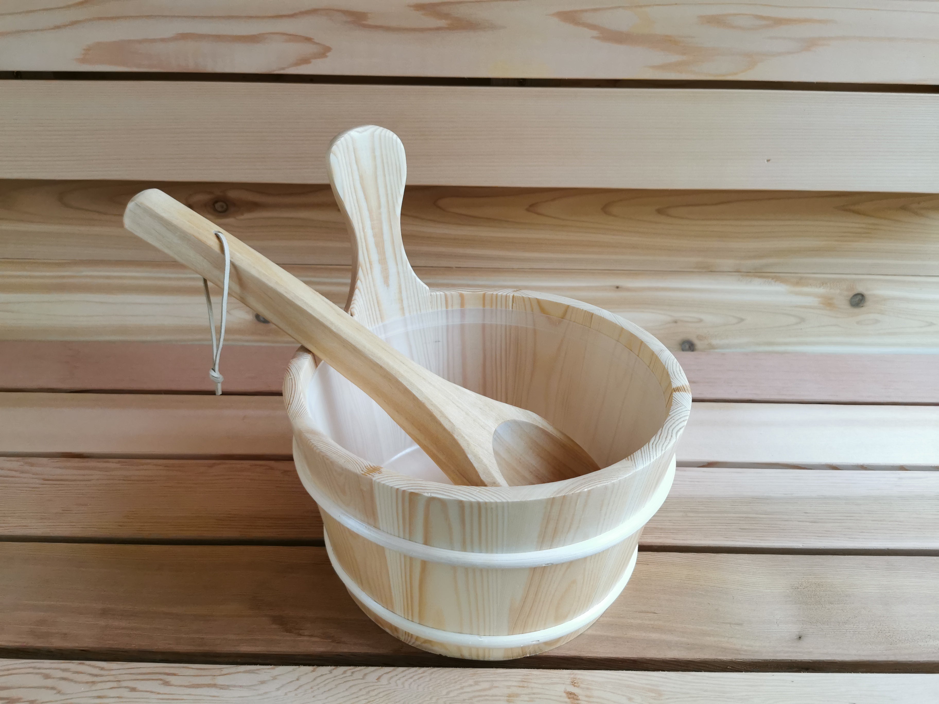 Sceau & louche pour sauna